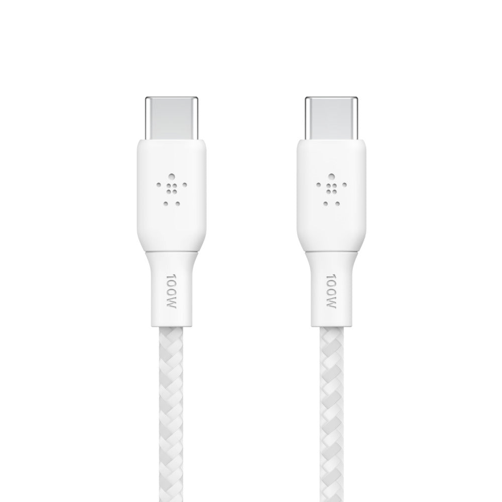 Belkin BOOST↑CHARGE™ USB-C to USB-C 2.0 Braided silicone 100W 3M, White