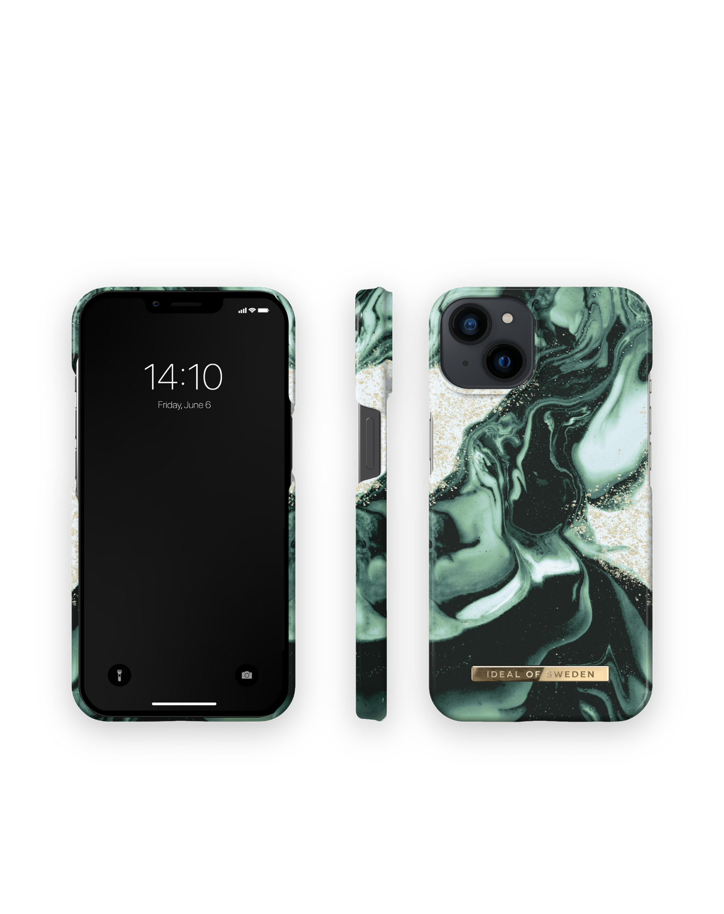 iDeal of Sweden Fashion Case iPhone 14 Plus - Golden Olive Marble