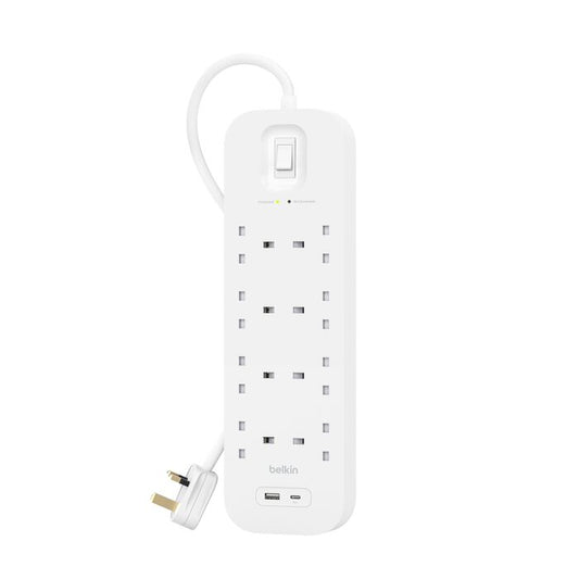 Belkin Surge Protector with USB-C and USB-A Ports (8 Outlets with 1 USB-C & 1 USB-A)