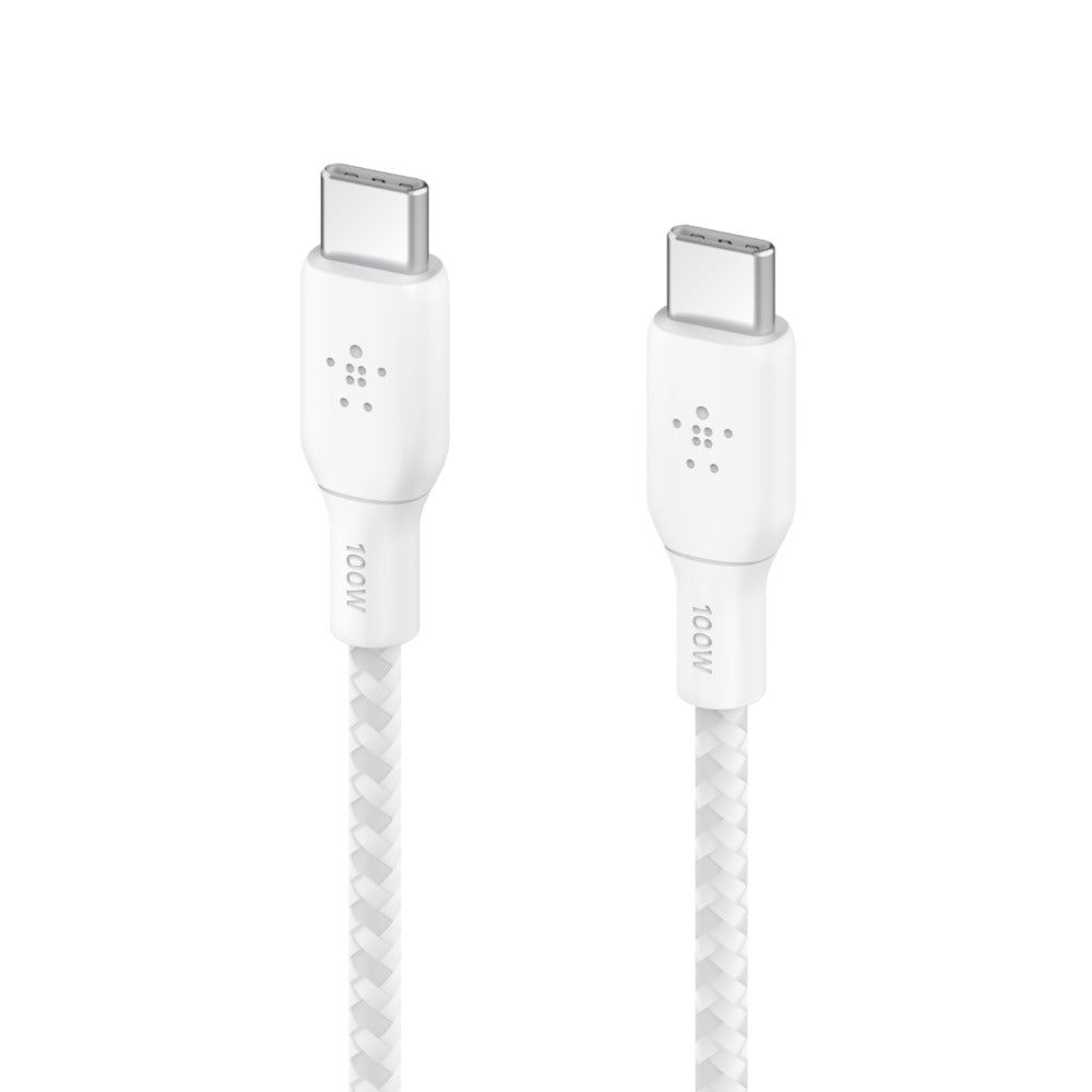 Belkin BOOST↑CHARGE™ USB-C to USB-C 2.0 Braided silicone 100W 3M, White