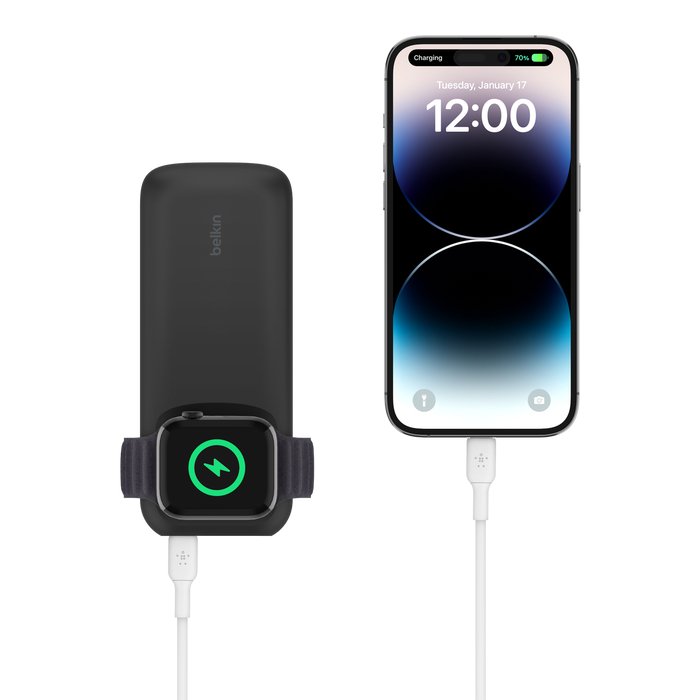 Belkin Power Bank 10K with Apple Watch Fast Charger - Black
