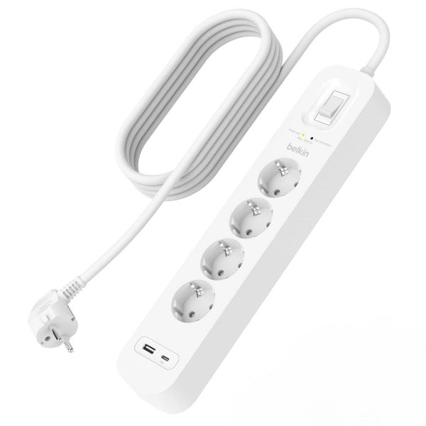 Belkin Surge Protector with USB-C and USB-A Ports (4 Outlet with 1 USB-C & 1 USB-A)