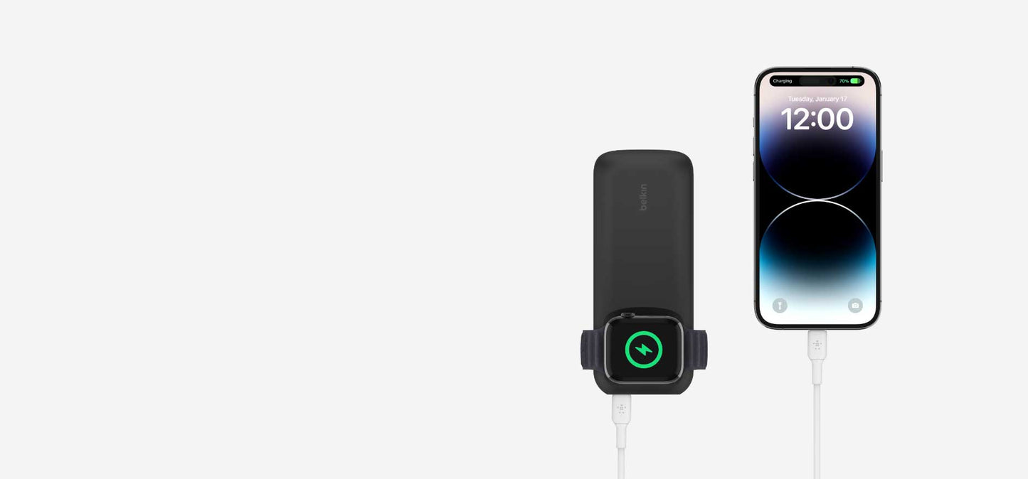 Belkin Power Bank 10K with Apple Watch Fast Charger - Black