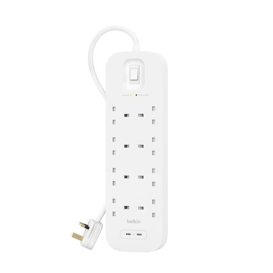 Belkin Surge with 8 Sockets 900J, 30W, Dual Usb-C