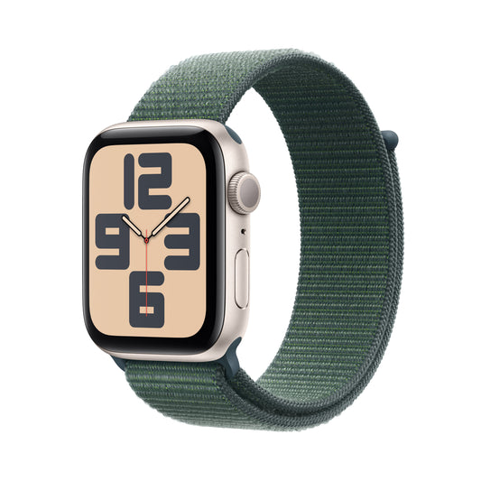 Apple Watch SE GPS 40mm Starlight Aluminum Case with Lake Green Sport Loop