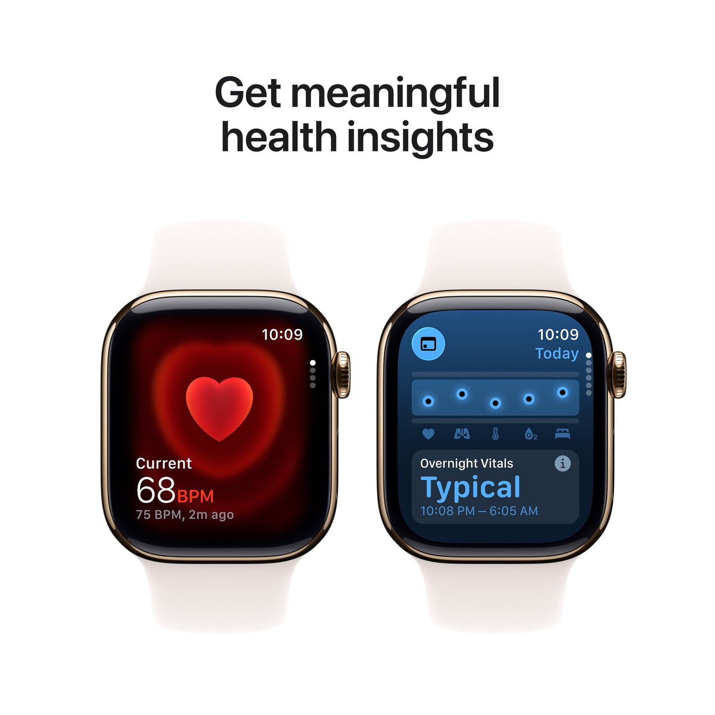 Apple Watch Series 11 GPS + Cellular 46mm Gold Titanium Case with Light Blush Sport Band - M/L