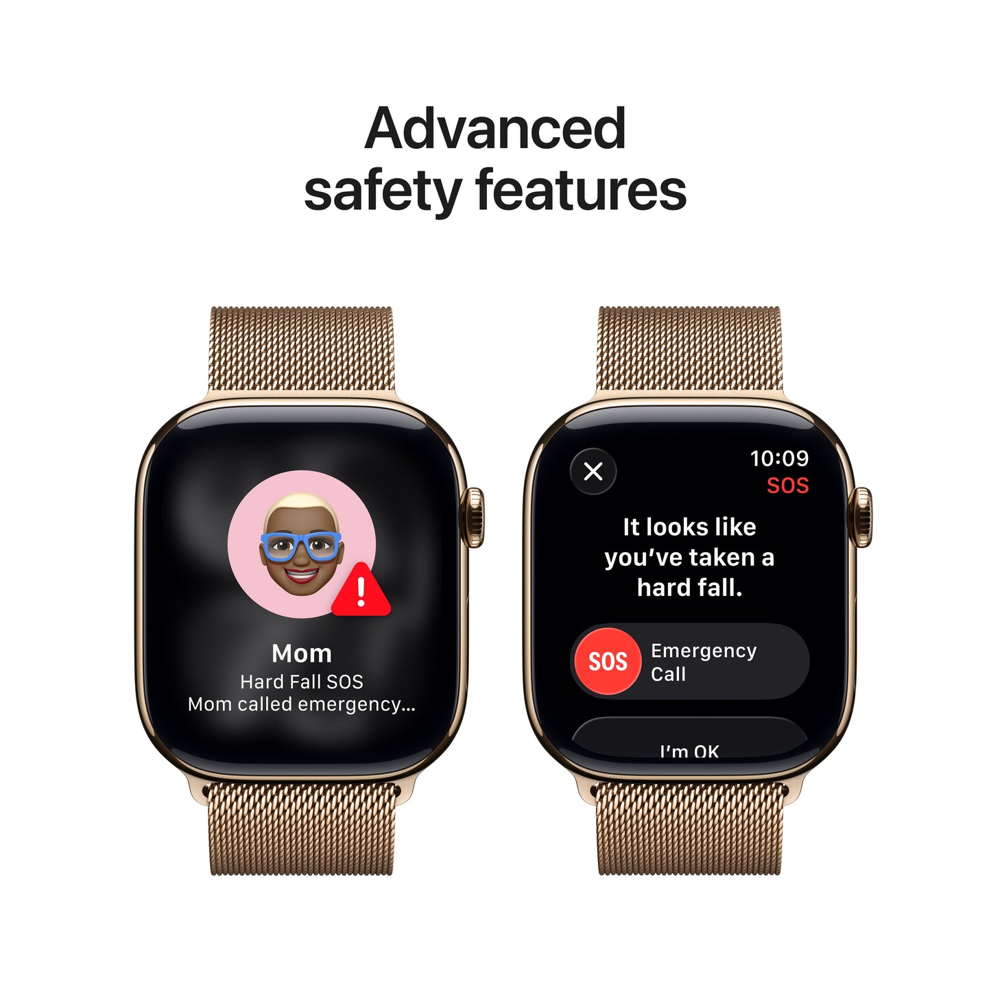 Apple Watch Series 11 GPS + Cellular 46mm Gold Titanium Case with Gold Milanese Loop - S/M
