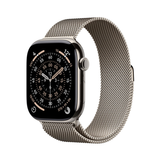 Apple Watch Series 11 GPS + Cellular 42mm Natural Titanium Case with Natural Milanese Loop