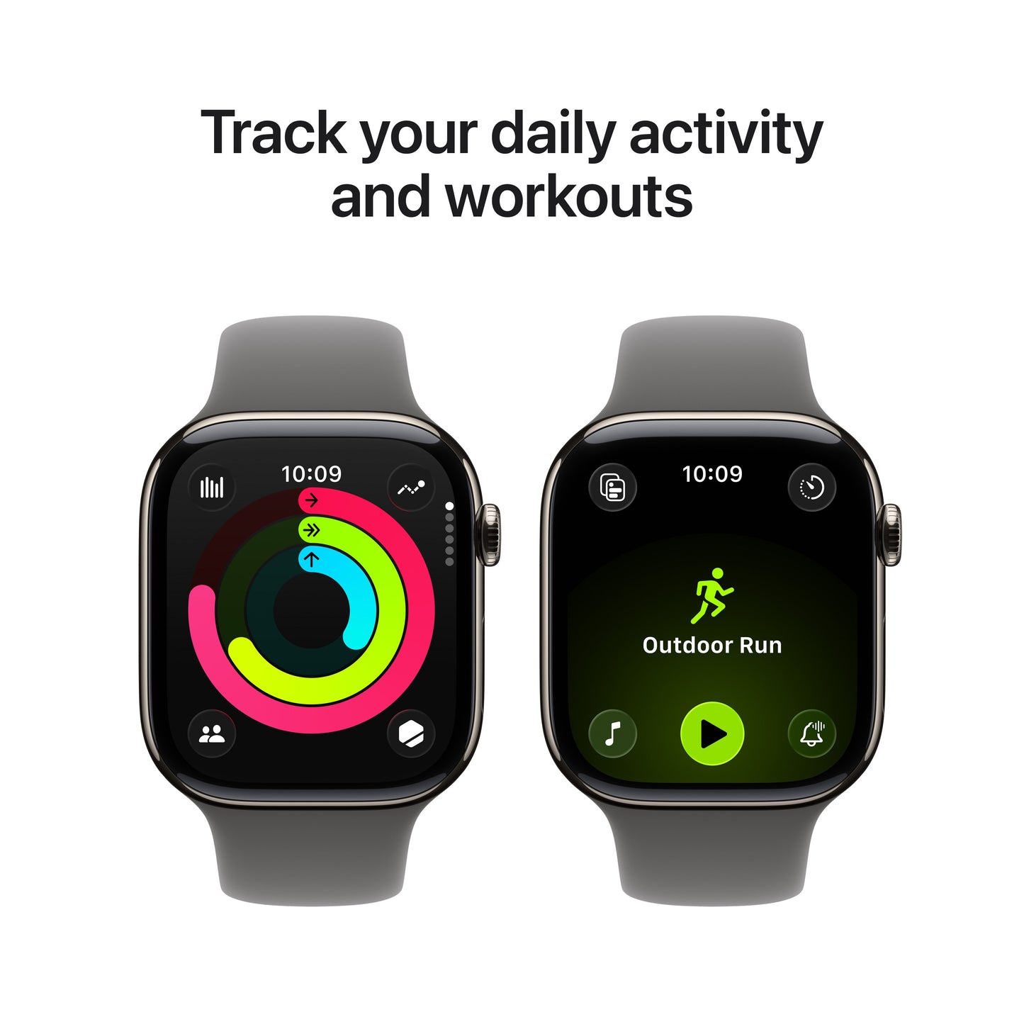 Apple Watch Series 11 GPS + Cellular 46mm Natural Titanium Case with Stone Grey Sport Band - M/L