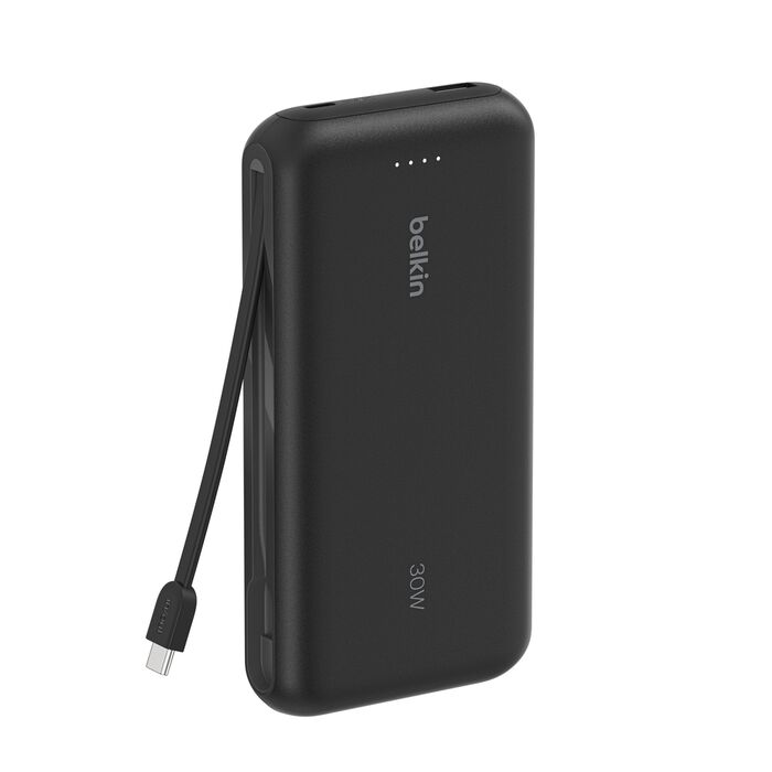 Belkin BoostCharge Portable Power Bank 20K with integrated USB-C cable
