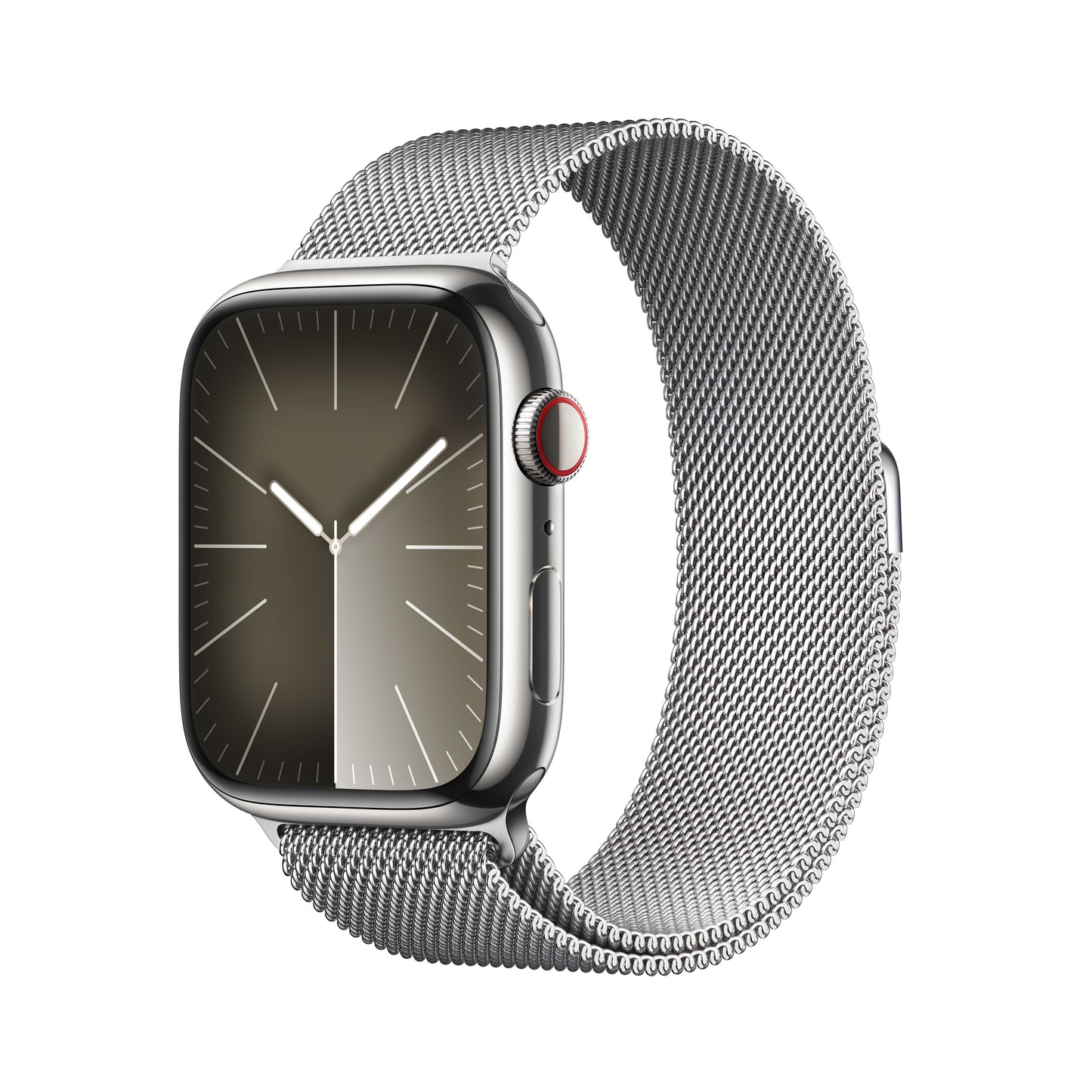 Apple_Watch_Series_9_LTE_45mm_Silver_Stainless_Steel_Silver_Milanese_Loop_PDP_Image_Position-1__WWEN