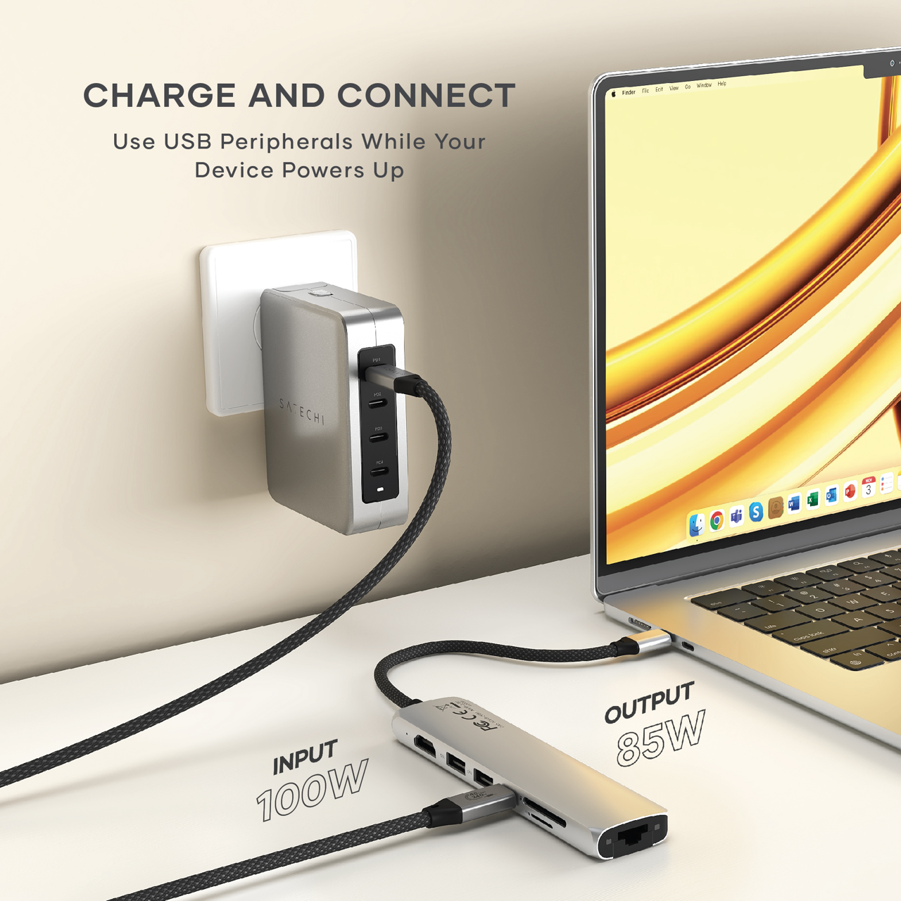 Satechi 7-in-1 USB-C Slim Multiport Adapter with Ethernet - Silver