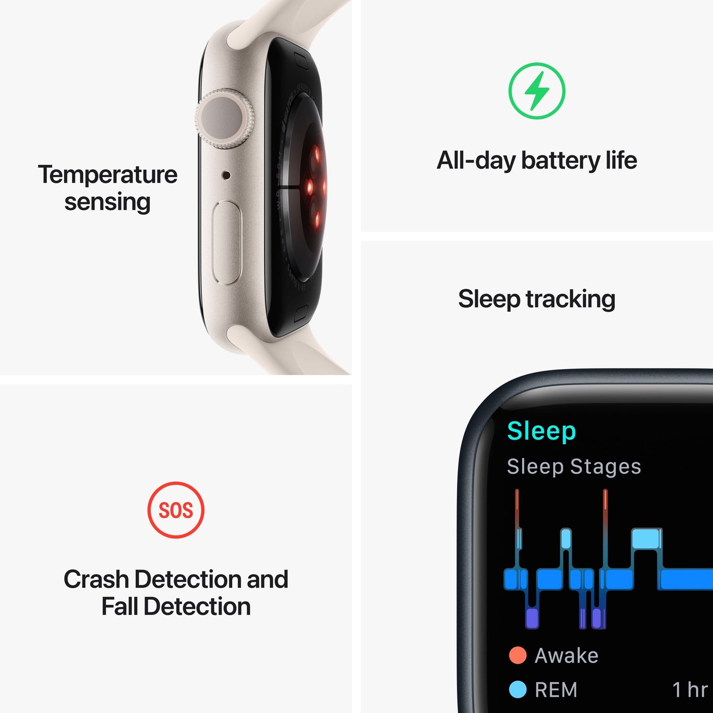 Apple Watch Series 8 GPS, 45mm Starlight