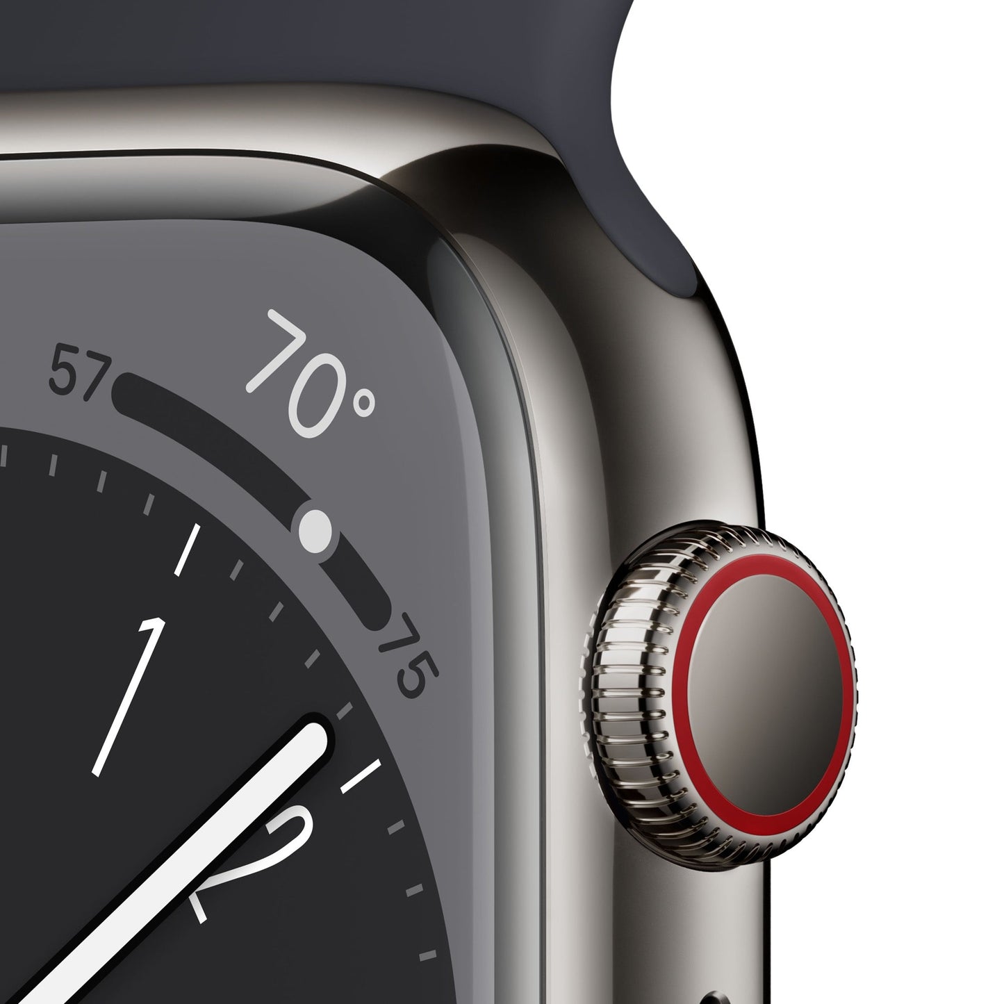 Apple Watch Series 8 GPS + Cellular, 41mm Graphite Stainless Steel, Midnight Sport Band