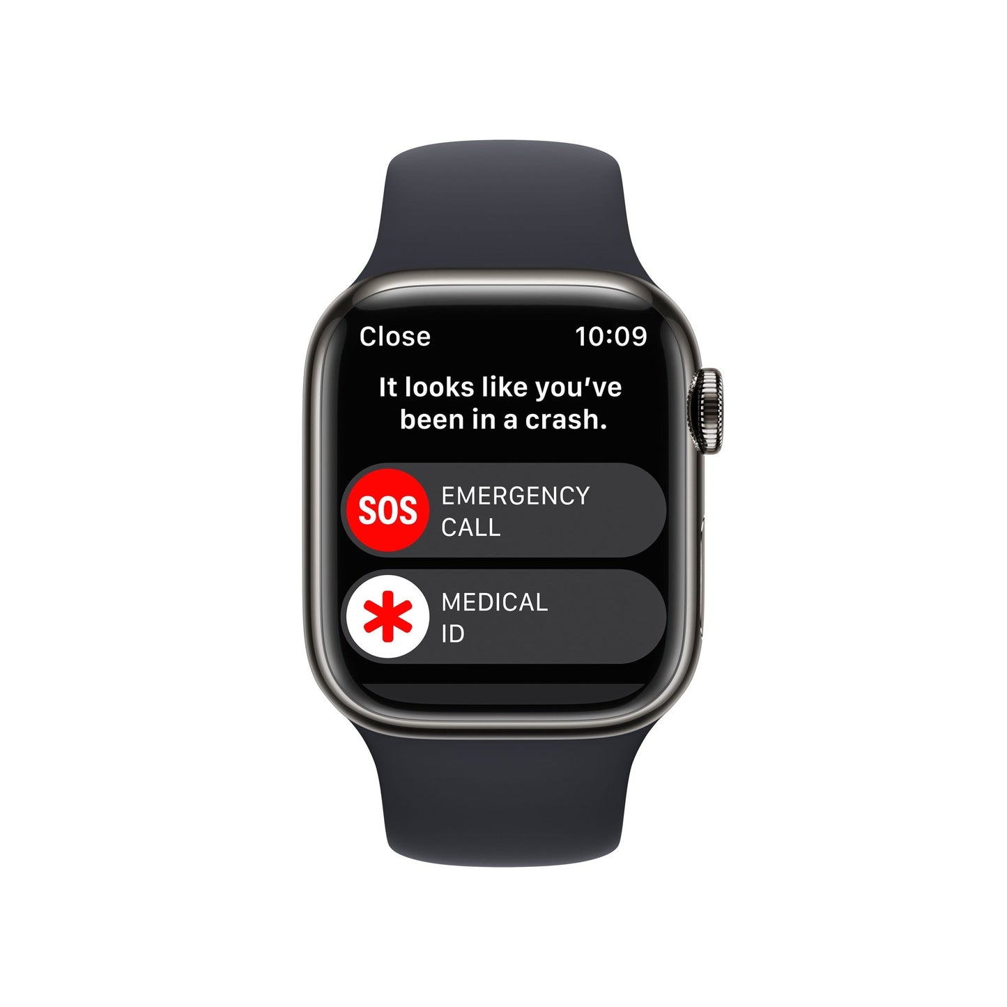 Apple Watch Series 8 GPS + Cellular, 41mm Graphite Stainless Steel, Midnight Sport Band