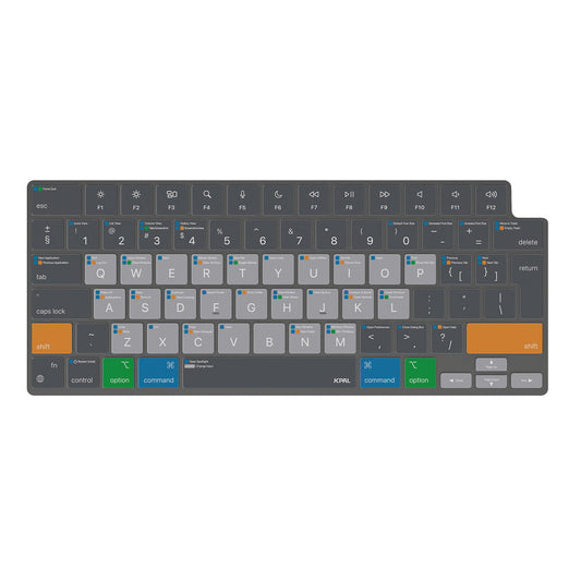 JCPal VerSkin MacOS Shortcuts Keyboard Protector (Transparent Black)