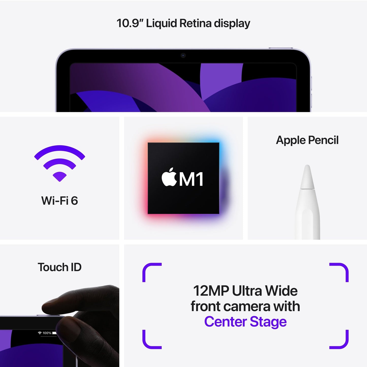 iPad Air 10.9-inch Wi-Fi + Cellular 256GB (2022) - Purple