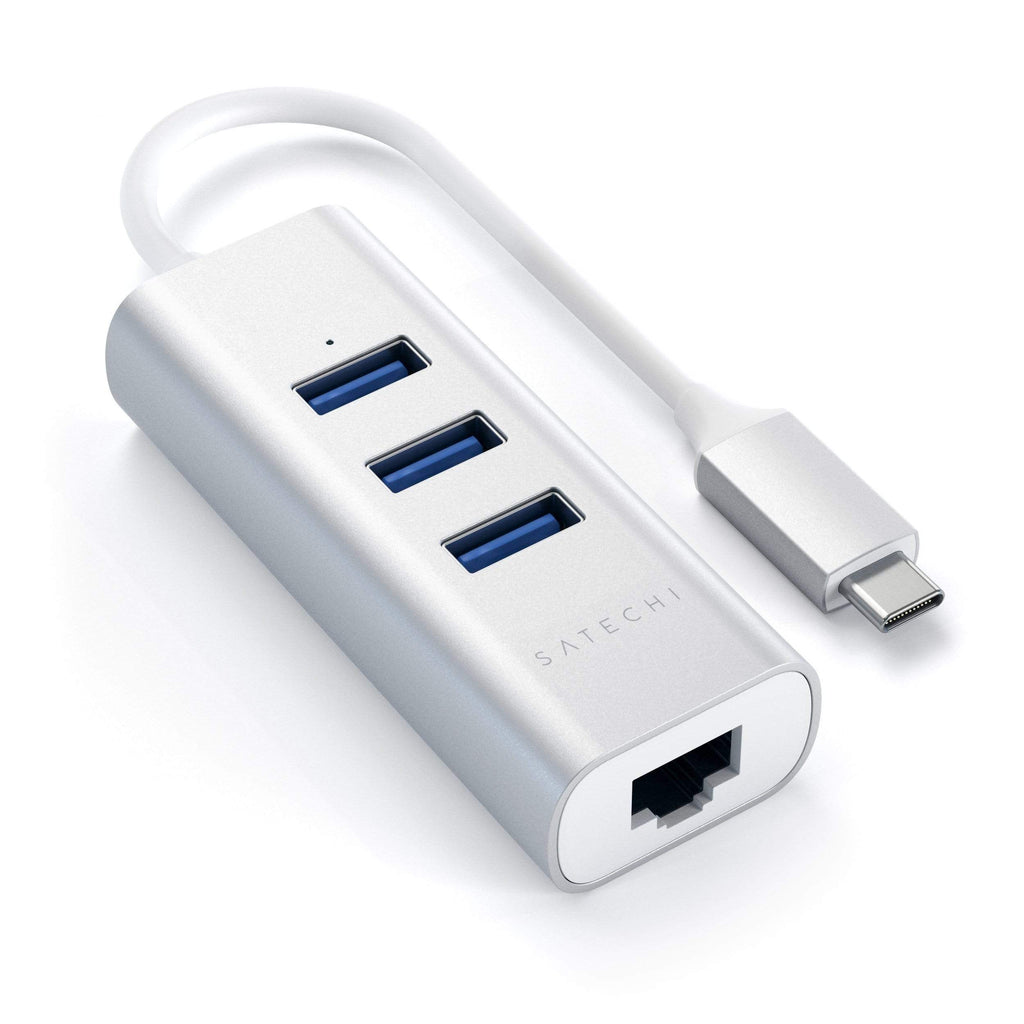Satechi Type-C 2-In-1 USB Hub with Ethernet - Silver