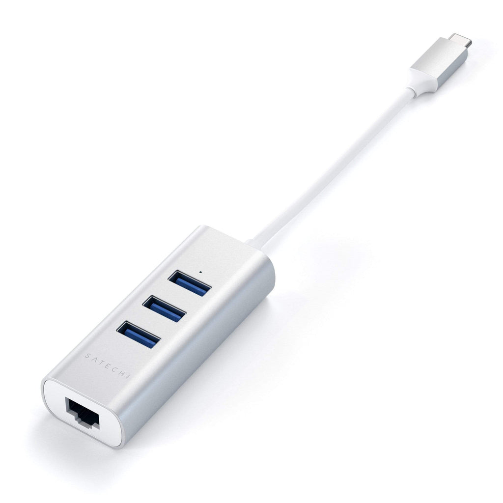 Satechi Type-C 2-In-1 USB Hub with Ethernet - Silver