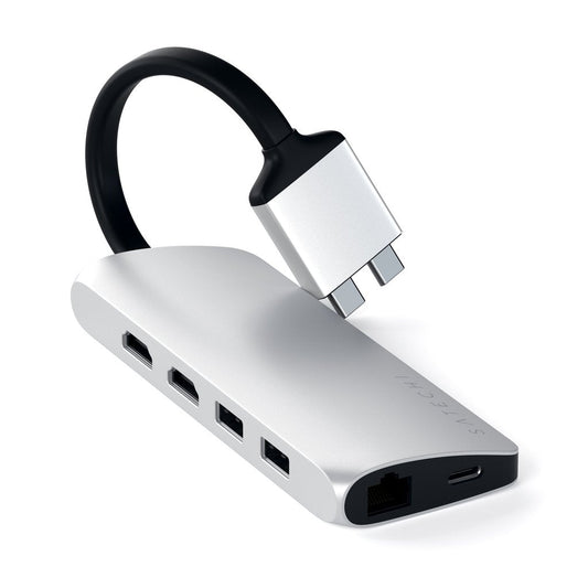 Satechi USB-C Dual Multimedia Adapter - Silver