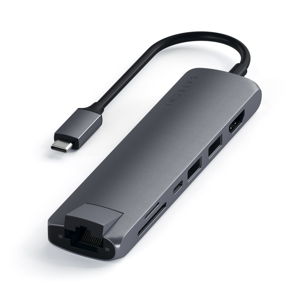 Satechi USB-C Slim Multi-Port Adapter with Ethernet - Space Gray