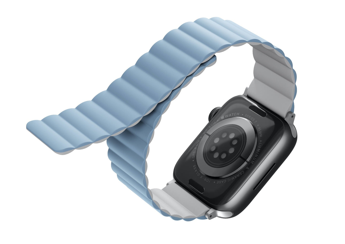 Uniq Revix Magnetic Silicone Band for Apple Watch 41/40/38mm - White/Blue