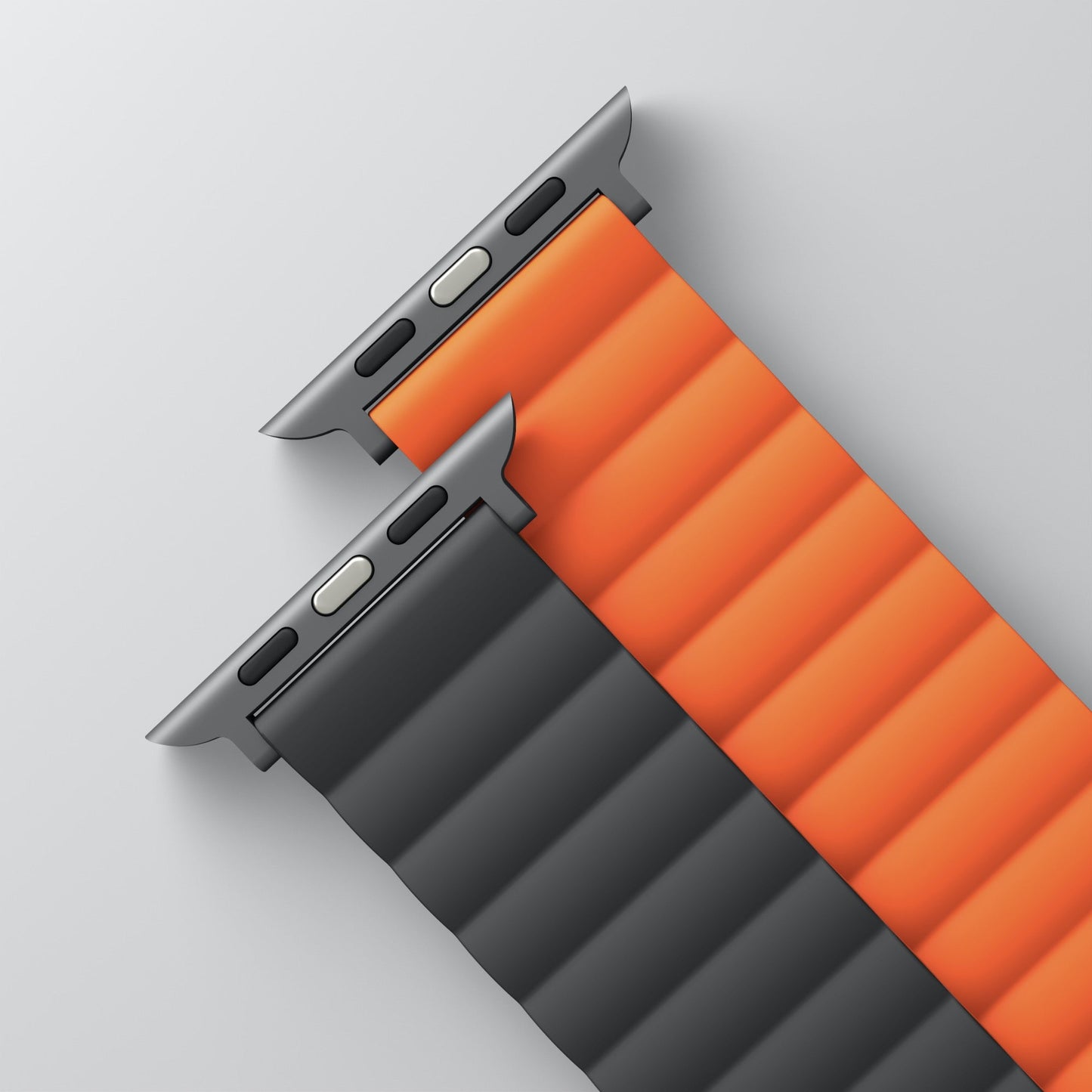 Uniq Revix Magnetic Silicone Band for Apple Watch 45/44/42mm - Gray/Orange