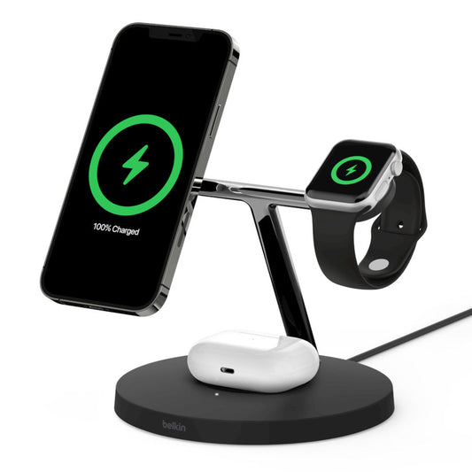 Belkin BOOST↑CHARGE™ PRO 3-in-1 Wireless Charger with MagSafe - Black