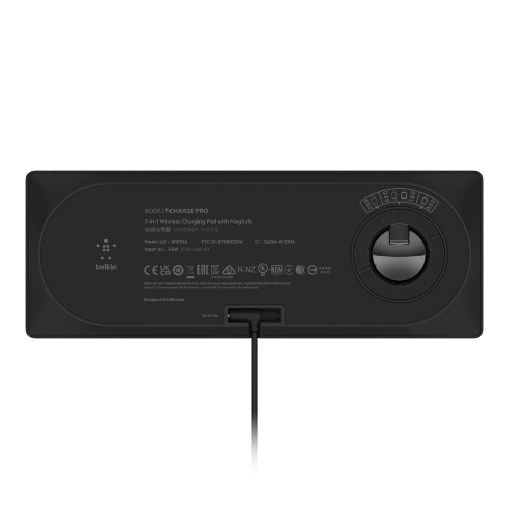 Belkin BOOST↑CHARGE PRO 3-in-1 Wireless Charging Pad with MagSafe - Black