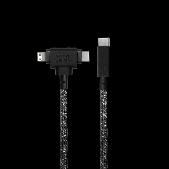 Native Union Belt Cable Duo 2in1, USB C TO USB-C & LIGHTNING, 1.5M, Cosmos