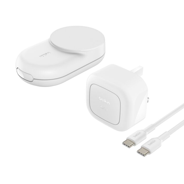 Belkin 3-in-1 Foldable Magnetic Charger with Qi2 25W - White