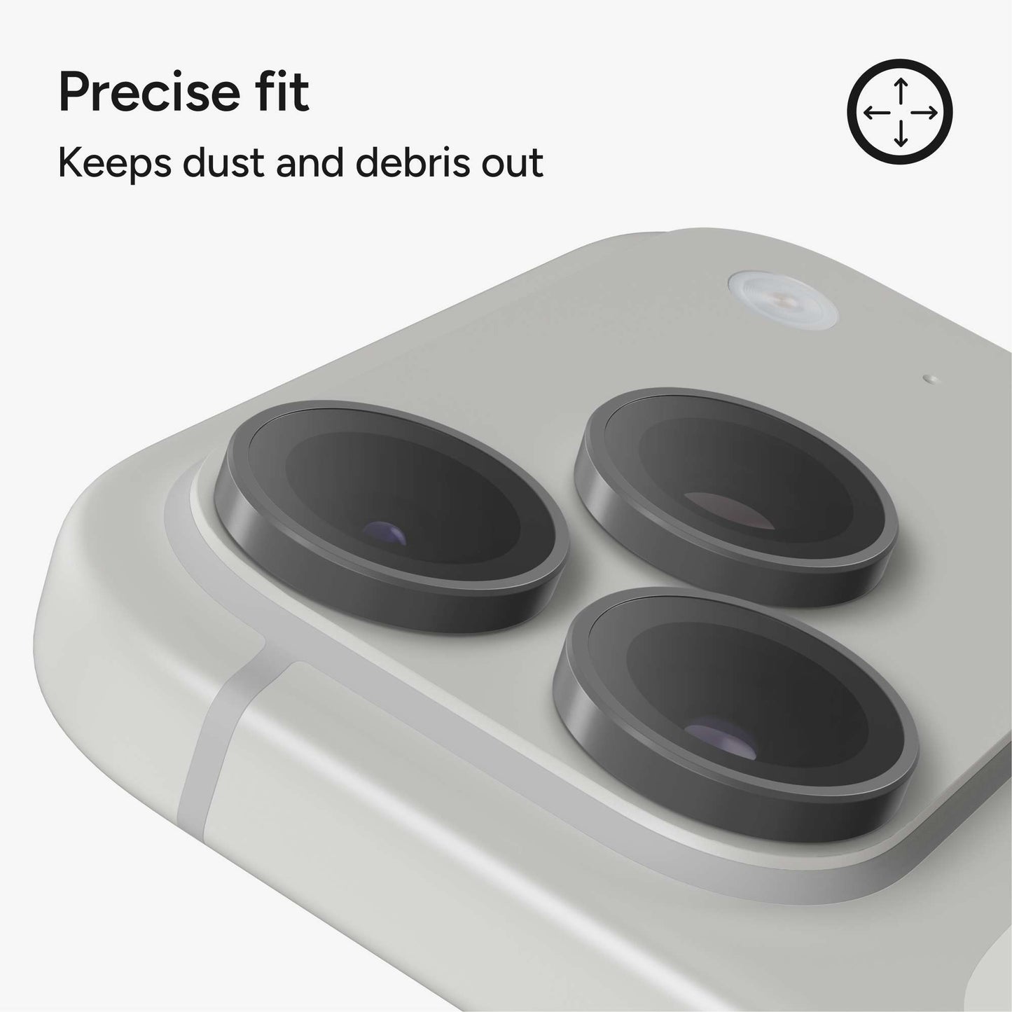 InvisibleShield Premium CameraRings for iPhone 15/16/17 Pro/Pro Max - Silver
