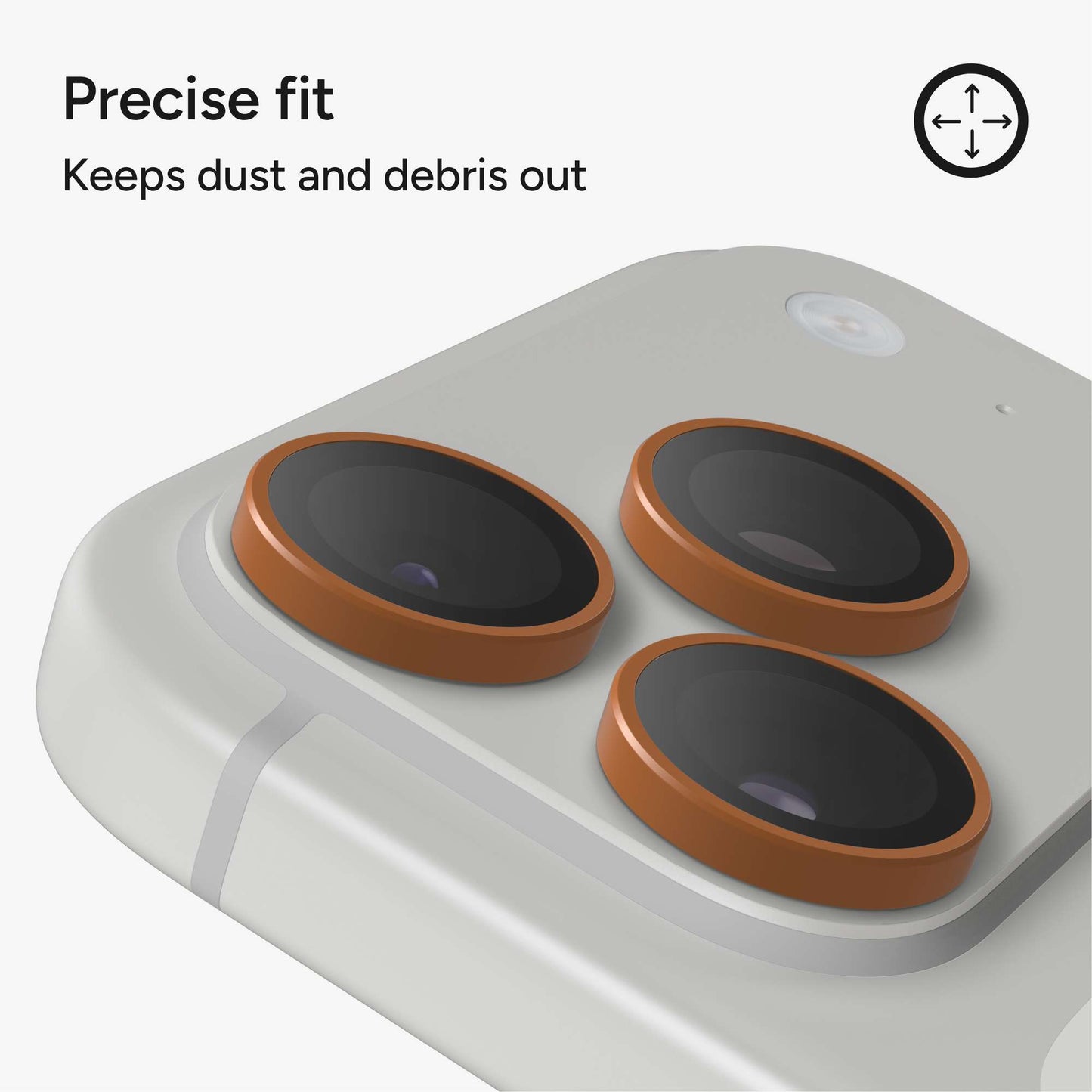 InvisibleShield Premium Camera Rings for iPhone 15/16/17 Pro/Pro Max - Orange