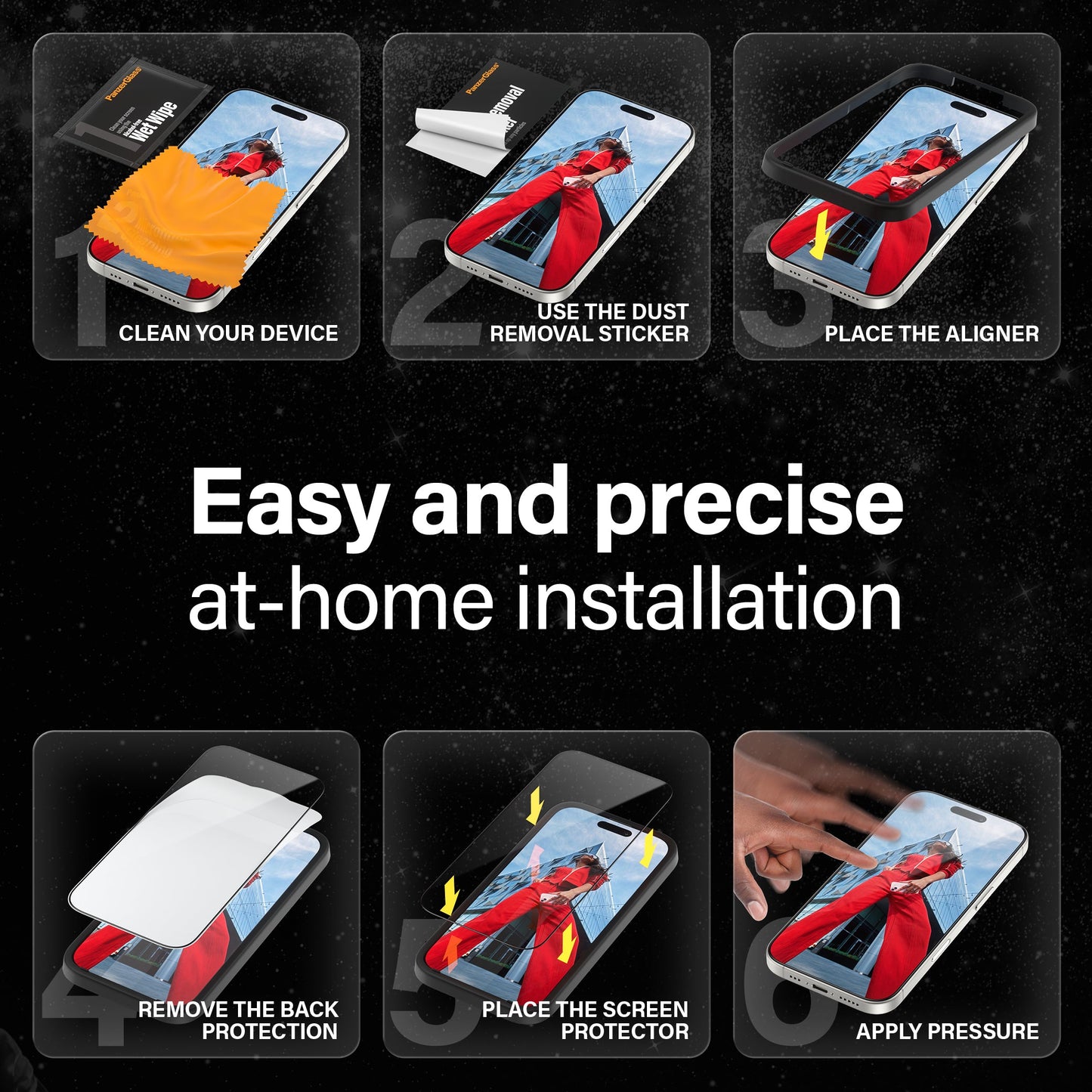 PanzerGlass Ceramic Screen Protector iPhone 16 Pro  | Ultra-Wide Fit