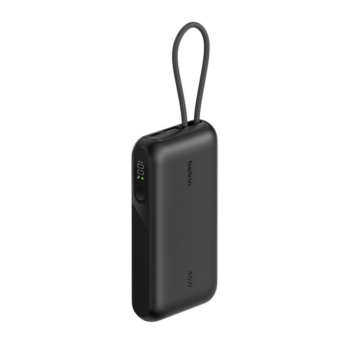 Belkin BoostCharge 10k 45w Display Power Bank with Integrated Cable, Black
