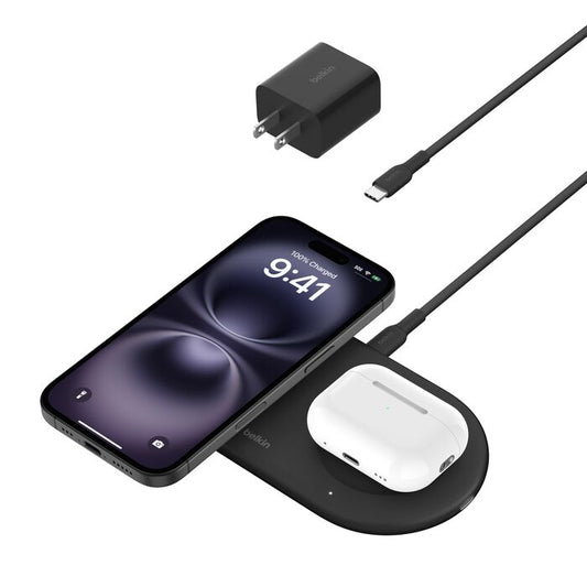 BOOST CHARGE™ Qi2 PRO 2in1 15w Magnetic Charging Pad, White