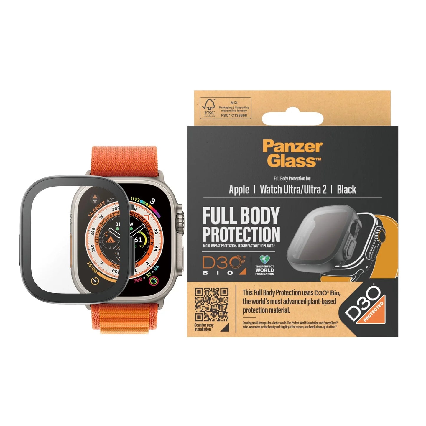 PanzerGlass FullBody Apple Watch Ultra 49mm Black D3O
