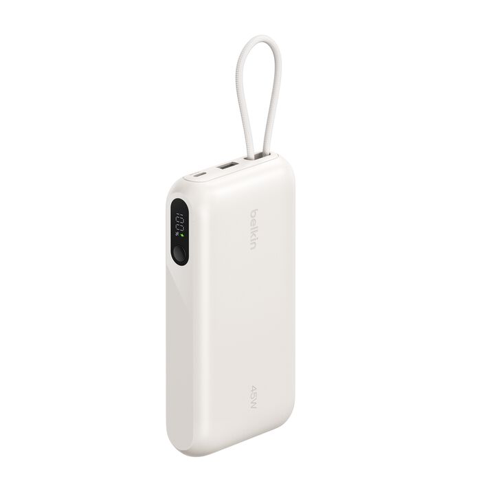Belkin BoostCharge 20k 45w Display Power Bank with Integrated Cable, Sand