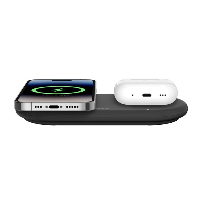 BOOST CHARGE™ Qi2 PRO 2in1 15w Magnetic Charging Pad, Black