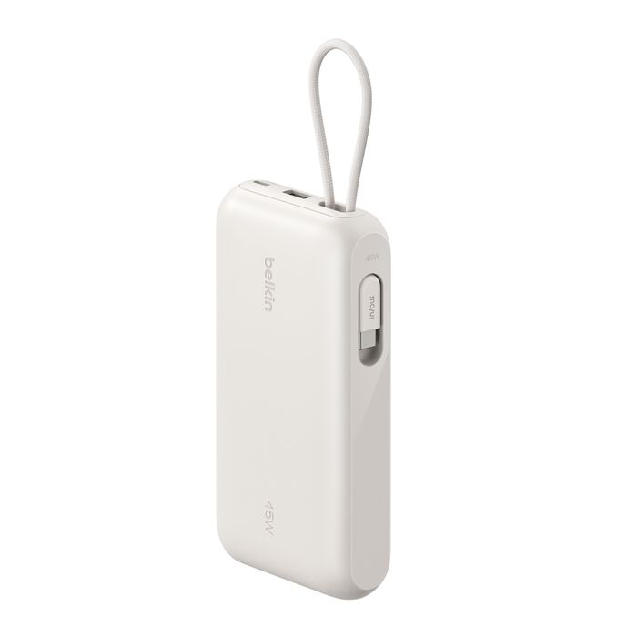 Belkin BoostCharge 20k 45w Display Power Bank with Integrated Cable, Sand