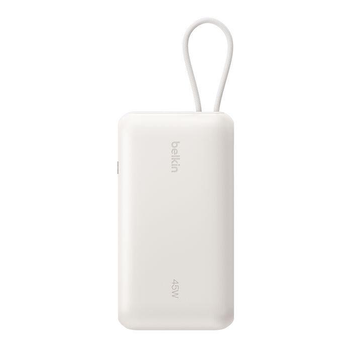 Belkin BoostCharge 20k 45w Display Power Bank with Integrated Cable, Sand