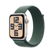 Apple Watch SE GPS 40mm Starlight Aluminum Case with Lake Green Sport Loop