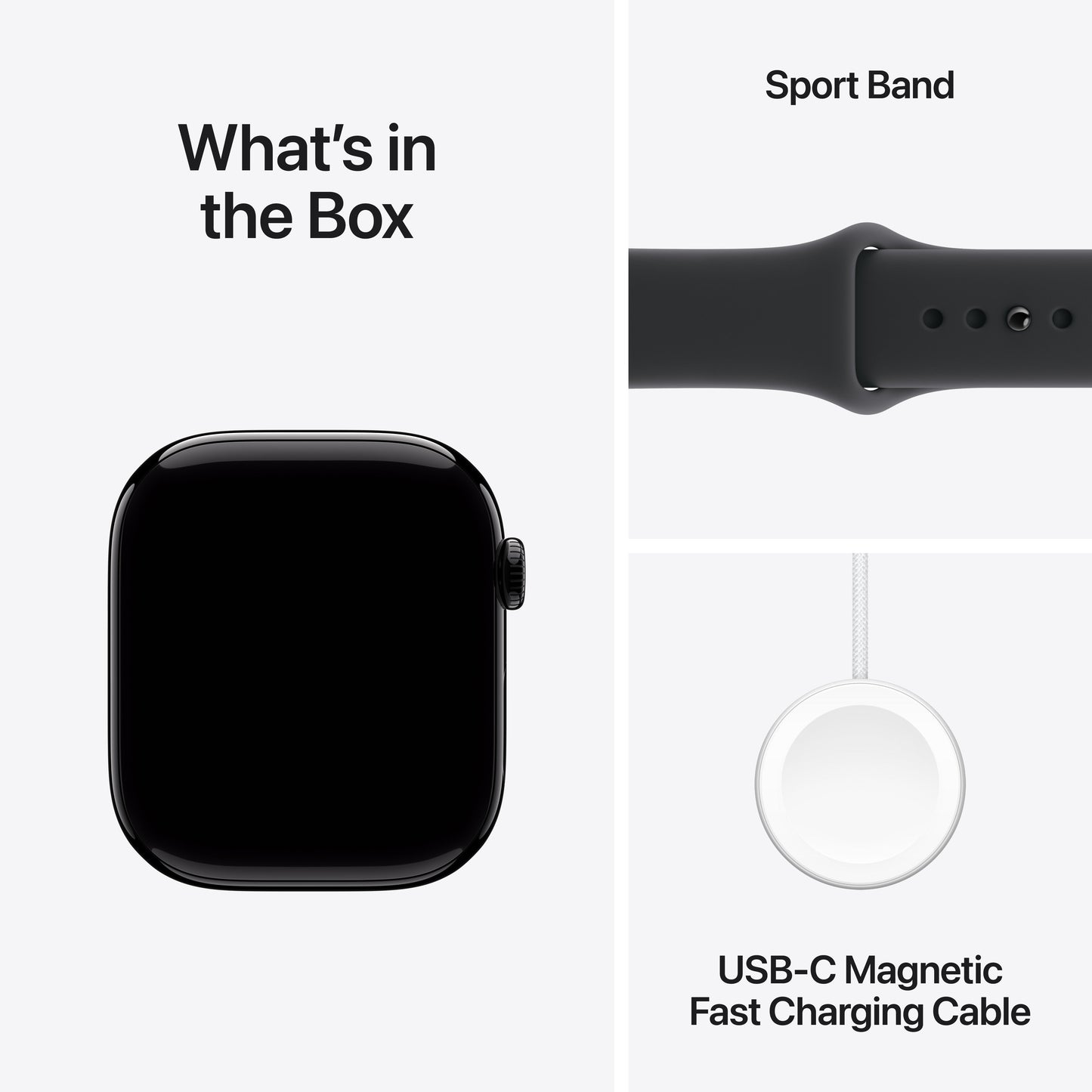 Apple Watch Series 11 GPS 42mm Jet Black Aluminium Case with Black Sport Band - M/L