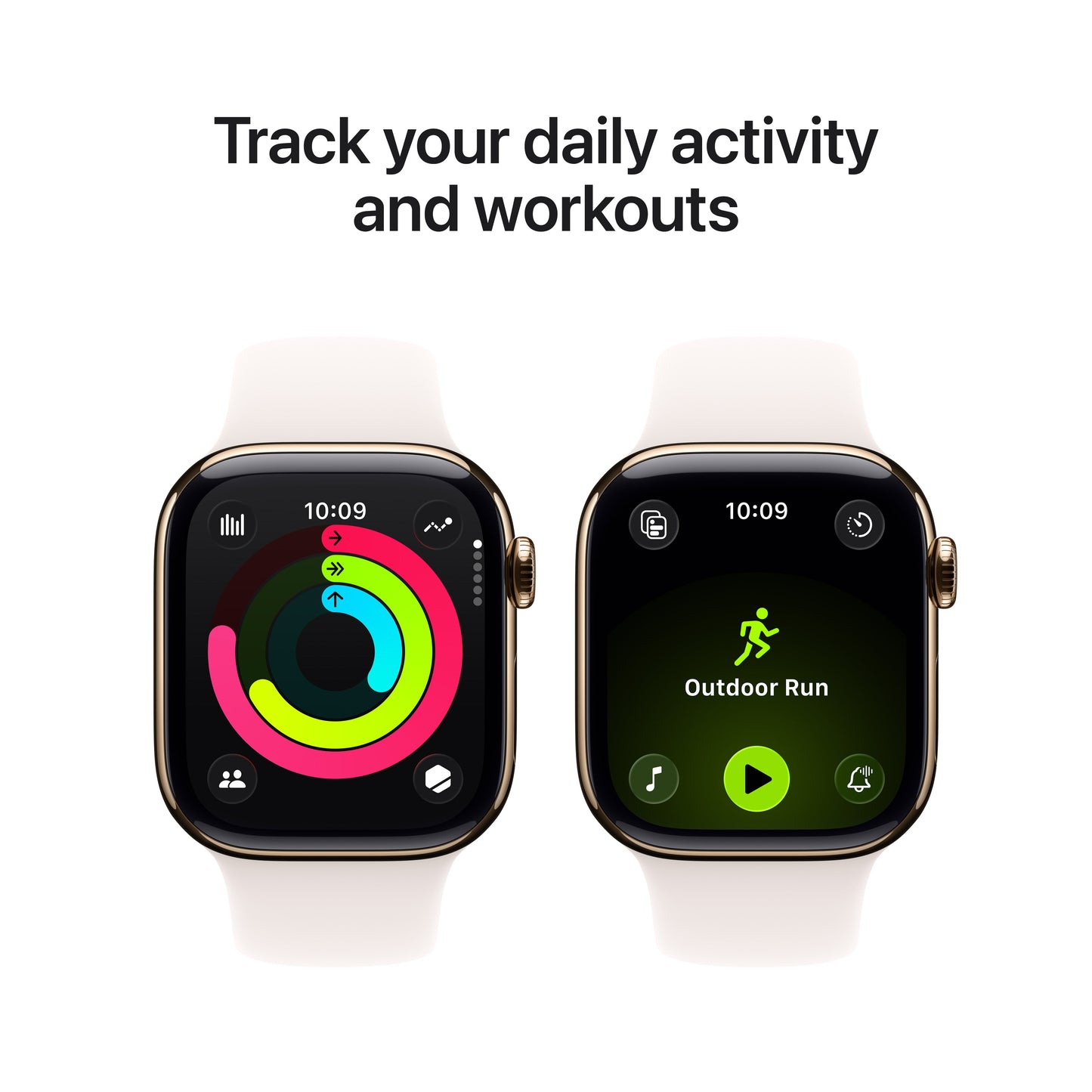 Apple Watch Series 11 GPS + Cellular 46mm Gold Titanium Case with Light Blush Sport Band - M/L