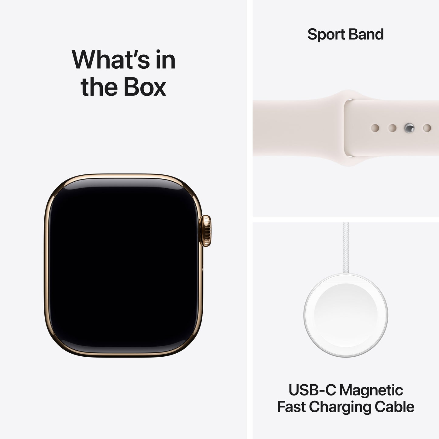 Apple Watch Series 11 GPS + Cellular 42mm Gold Titanium Case with Light Blush Sport Band - M/L