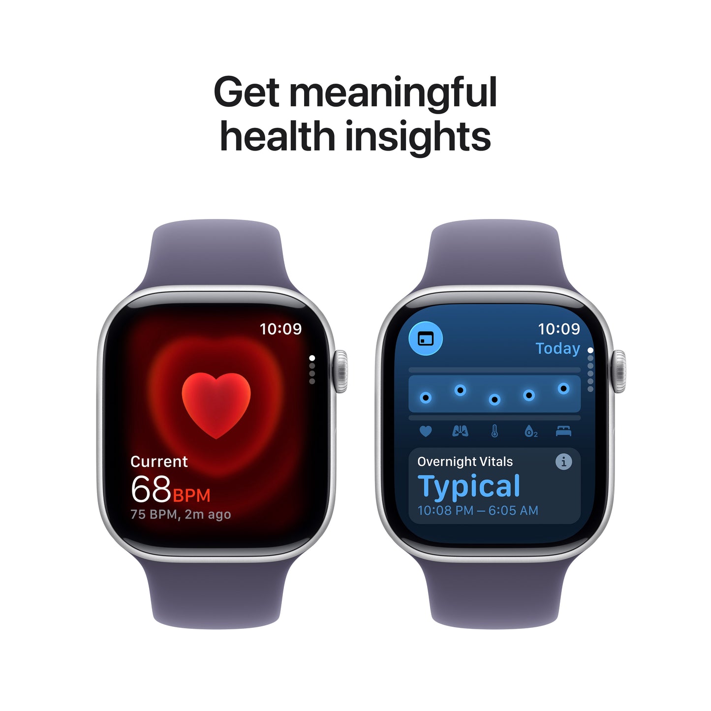 Apple Watch Series 11 GPS + Cellular 46mm Silver Aluminium Case with Purple Fog Sport Band - M/L