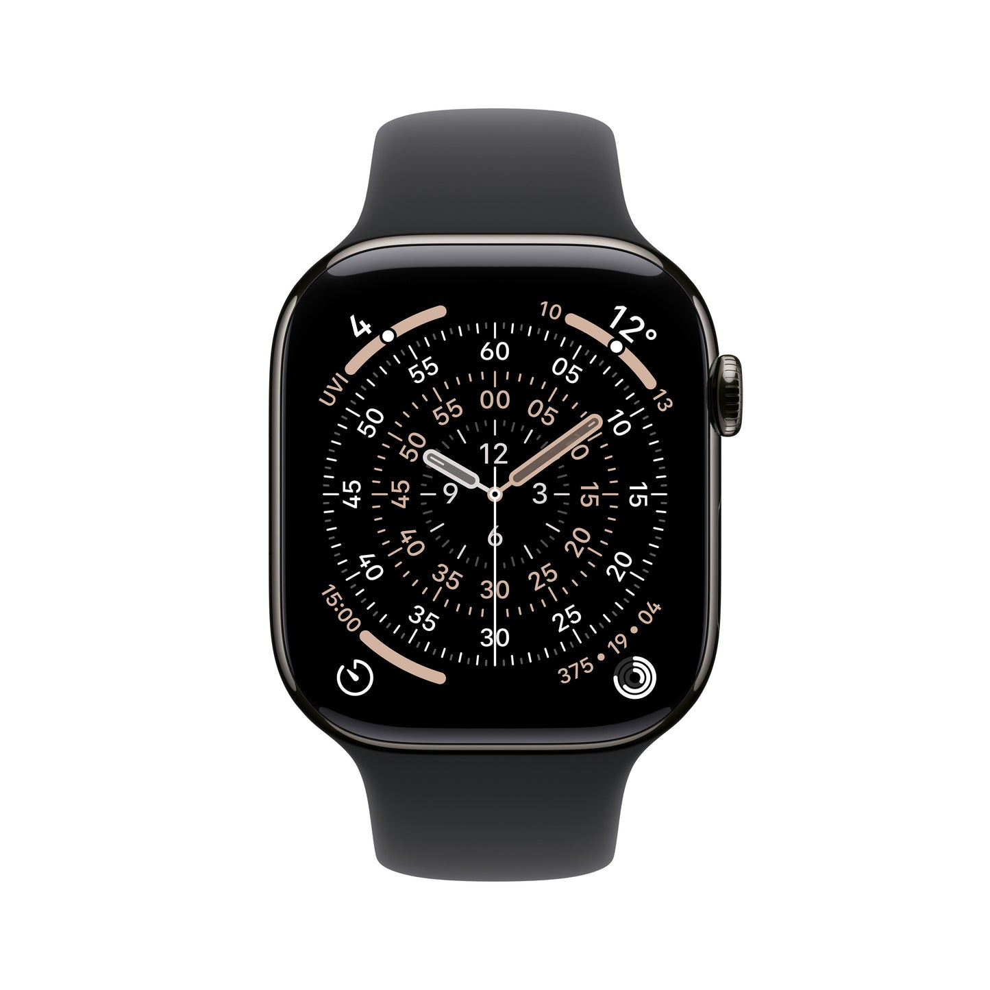 Apple Watch Series 11 GPS + Cellular 46mm Slate Titanium Case with Black Sport Band - M/L
