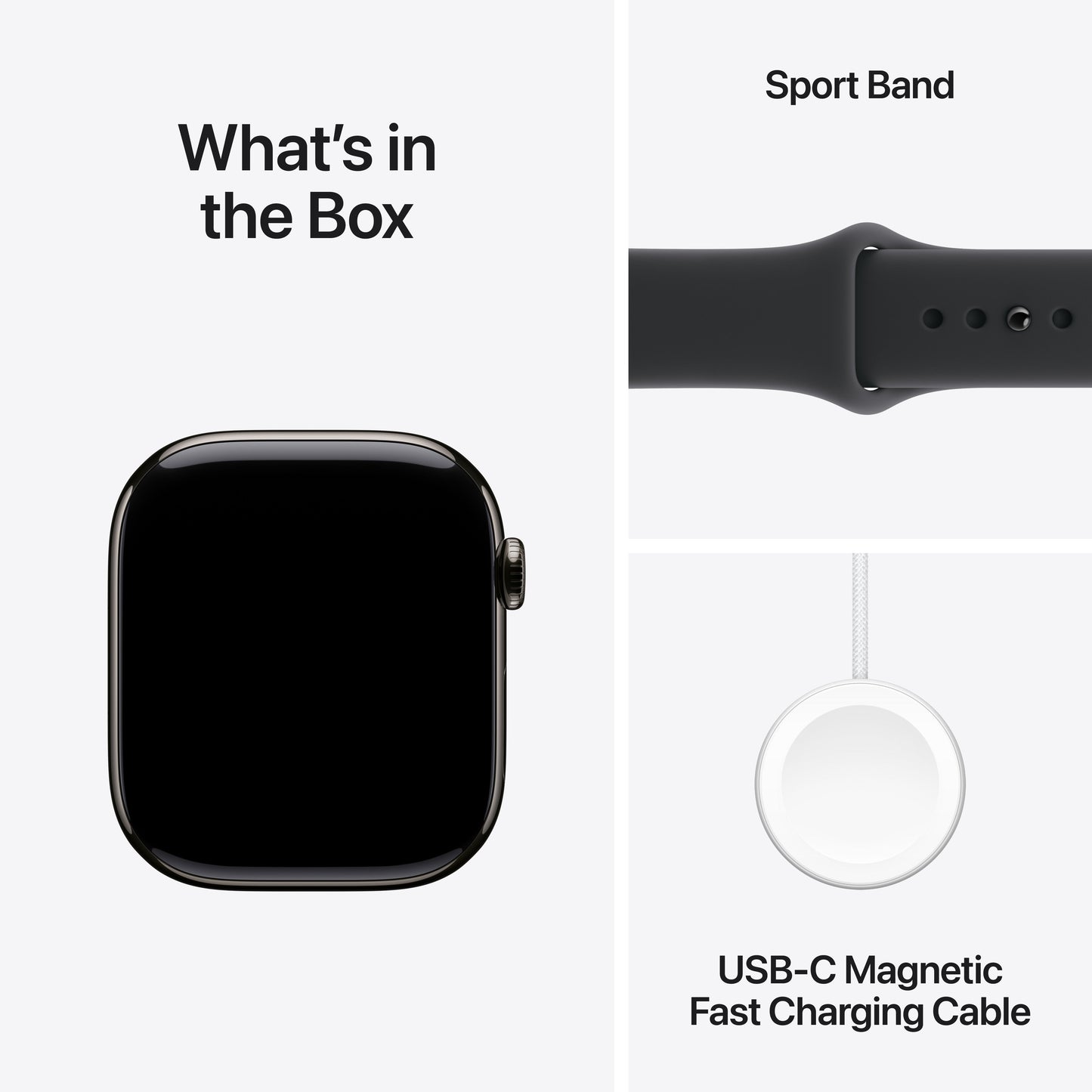 Apple Watch Series 11 GPS + Cellular 46mm Slate Titanium Case with Black Sport Band - M/L