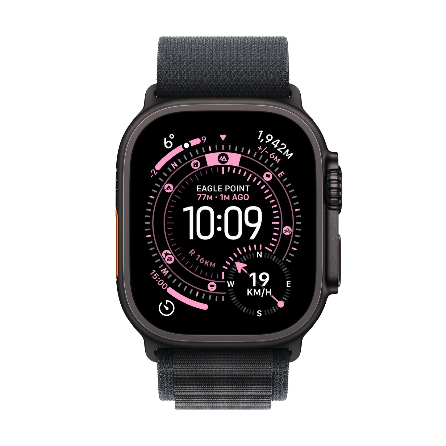 Apple Watch Ultra 3 GPS + Cellular 49mm Black Titanium Case with Black Alpine Loop - Large