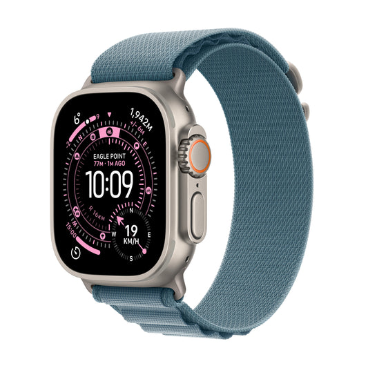 Apple Watch Ultra 3 GPS + Cellular 49mm Natural Titanium Case with Light Blue Alpine Loop - Large